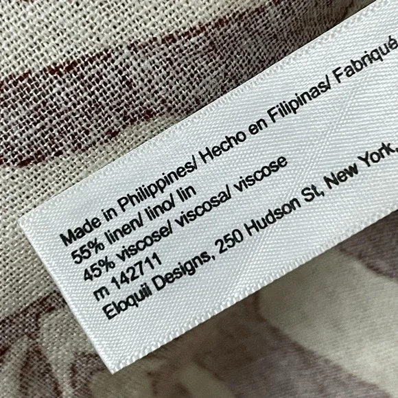 Eloquii Plus Size 20 Animal Print Linen Blend Belted Boho Coastal Dress - Picture 6 of 8